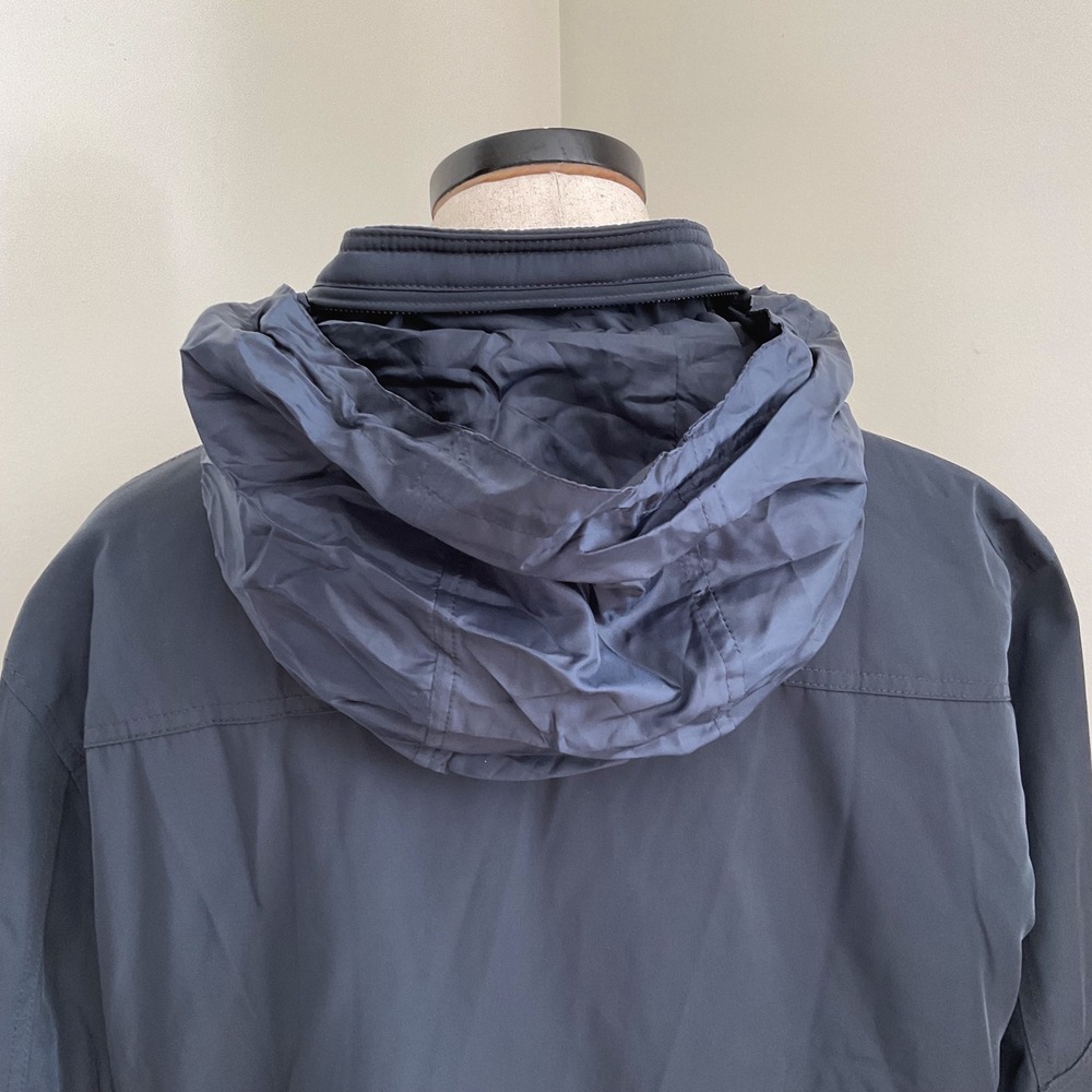 Tommy Hilfiger Jacket‎ XL Mens Full Zip Bomber Blue Collared Hidden Hood - Picture 5 of 9
